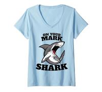 Femme À Vos Marques Shark T-Shirt avec Col en V