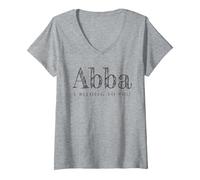 Femme Abba, père, Je t'appartiens T-Shirt avec Col en V, Gris Chiné, L