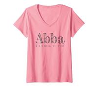 Femme Abba, père, Je t'appartiens T-Shirt avec Col en V, Rose, L