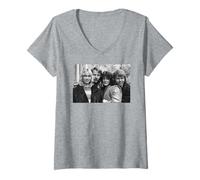Femme Abba Suédois Pop Group Portrait Super Trouper 1980 T-Shirt avec Col en V