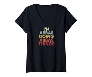 Femme Abbas Name Abbas Personalized Name First Given T-Shirt avec Col en V