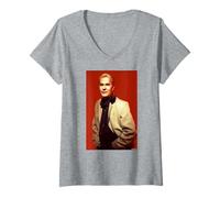 Femme ABC Frontman Martin Fry Portrait par Andy Willsher T-Shirt avec Col en V