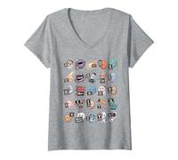 Femme ABC Space Alphabet T-Shirt éducatif pour Apprendre l'astronomie T-Shirt avec Col en V