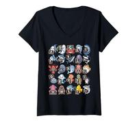 Femme ABC Under The Sea T-Shirt Motif Animaux de l'océan Alphabet T-Shirt avec Col en V