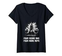 Femme Abe Lincoln Deadlift Gym Workout More Reps T-Shirt avec Col en V