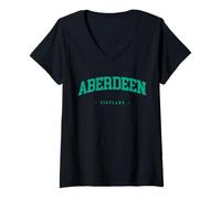 Femme Aberdeen Royaume-Uni Aberdeen Ecosse Aberdeen T-Shirt avec Col en V