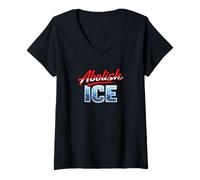 Femme Abolir la déclaration de Protestation Ice Texte Politique Audacieux T-Shirt avec Col en V