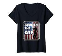 Femme Abolir Le Bureau de l'alcool, du Tabac et des Armes à feu (ATF) T-Shirt avec Col en V