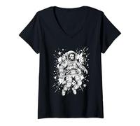 Femme Abraham Lincoln Astronaute Space Explorer T-Shirt avec Col en V