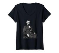 Femme Abraham Lincoln T-Shirt avec Col en V