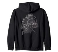 Femme Abstrait Ligne Art Visage Aquarelle Design Minimaliste Sweat à Capuche