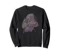 Femme Abstrait Ligne Art Visage Aquarelle Design Minimaliste Sweatshirt