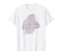 Femme Abstrait Ligne Art Visage Aquarelle Design Minimaliste T-Shirt