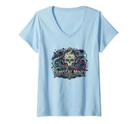 Femme Abyssal Mind Octopus Skull Monster Kraken T-Shirt avec Col en V