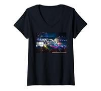 Femme AC DC Live Arena Stage Rock Concert Thunder Tour T-Shirt avec Col en V