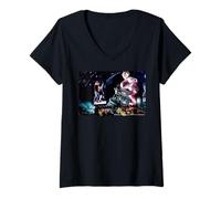 Femme AC/DC Live Rock Stage Thunder Train Tour Energy T-Shirt avec Col en V