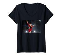 Femme AC/DC Rock Concert Guitare électrique Stage Energy T-Shirt avec Col en V