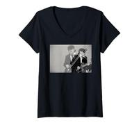 Femme AC DC Rock Legend Schoolboy Guitare Riff Power Stage Energy T-Shirt avec Col en V