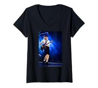 Femme AC/DC Rock Stadium Energy Guitare électrique Live Power T-Shirt avec Col en V
