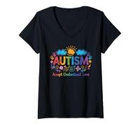 Femme Acceptez Comprendre l'amour et la Sensibilisation à l'Autisme T-Shirt avec Col en V