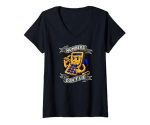 Femme Accountant Calculator Numbers Dont Lie T-Shirt avec Col en V