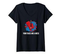Femme Accountant CPA Bookkeeper Your Taxes are A Mess T-Shirt avec Col en V