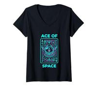 Femme Ace of Space Nerd Astronomy Space T-Shirt avec Col en V