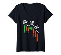Femme Achetez Le Dip - Traders Candlestick Chart Funny Day Trader T-Shirt avec Col en V