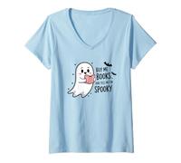 Femme Achetez-Moi des Livres et Dites-Moi Que Je suis Effrayant T-Shirt avec Col en V