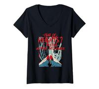 Femme Acrophobie Peur des Hauteurs Vertige T-Shirt avec Col en V