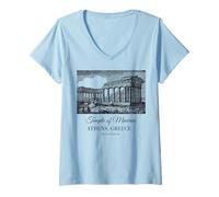 Femme Acropole Athènes Souvenir Parthénon Temple de Minerve Enfants T-Shirt avec Col en V