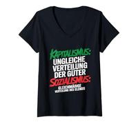 Femme Actions Bourse Trader Dividendes T-Shirt avec Col en V