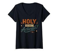 Femme Activation du Saint-Esprit - Funny Meme Christian Faith T-Shirt avec Col en V