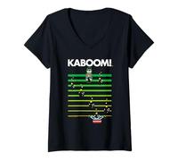 Femme Activision Kaboom! Bomb Scene Vintage Video Game T-Shirt avec Col en V