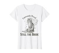 Femme Actuellement Feral Still The Bride Funny Cat Wedding T-Shirt