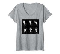 Femme Adam Ant Portraits Feuille de Contact Chris Duffy Photographie T-Shirt avec Col en V