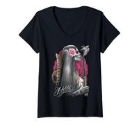 Femme Adelita Chicana Style Lowrider Chola Badass Mexicans Latina T-Shirt avec Col en V