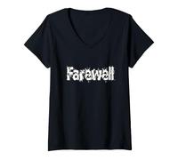 Femme Adieu Au Revoir Takecare WhiteText Design T-Shirt avec Col en V