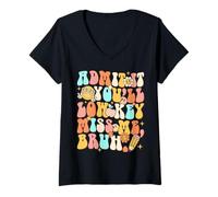 Femme Admets-Le, tu Vas être discrète, Miss Me Bruh We Out Funny Teacher T-Shirt avec Col en V