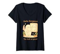 Femme Adolescents Affirmation Positive Santé mentale Bonjour Magnifique Cadeau T-Shirt avec Col en V
