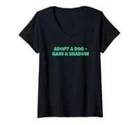 Femme Adoptez Un Chien pour Gagner Une Ombre T-Shirt avec Col en V