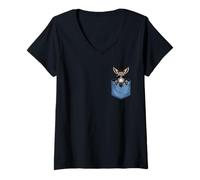 Femme Adorable âne de Poche pour Les Amoureux des Animaux de la Ferme T-Shirt avec Col en V