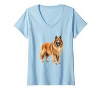 Femme Adorable Article pour Les Amoureux des Chiens de Berger Belge T-Shirt avec Col en V
