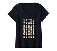 Femme Adorable compilation Bulldog et Frenchie T-Shirt avec Col en V