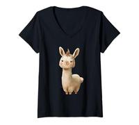 Femme Adorable lama, tout le monde aime un lama T-Shirt avec Col en V