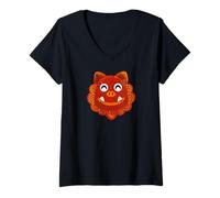 Femme Adorable Livre d'histoires Vintage Japonais Okinawa pour Enfants T-Shirt avec Col en V
