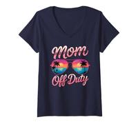 Femme Adorable maman hors service Vacances Besties Trip Swim Vacay Surf T-Shirt avec Col en V