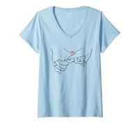 Femme Adorable Petite promesse d'amour pour Votre Meilleur ami et Votre Vie T-Shirt avec Col en V