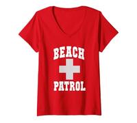 Femme Adorable plage patrouille papa plongée plongée surf vacances T-Shirt avec Col en V