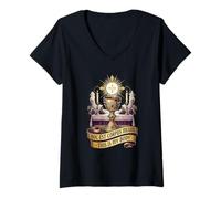 Femme Adoration eucharistique Traditionnelle Latine Messe Catholique T-Shirt avec Col en V
